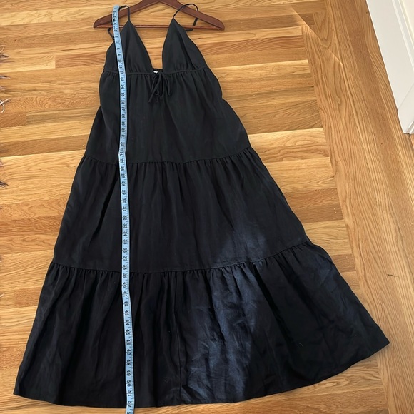 Reformation Odella Linen Dress Black Large - Picture 9 of 9